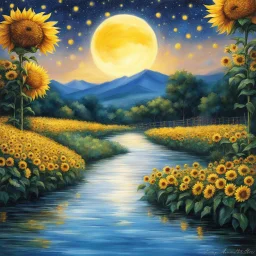 Comme une pierre que l'on jette dans l'eau vive d'un ruisseau Qui laisse derrière elle des milliers de ronds dans l'eau Comme un manège de lune avec ses chevaux d'étoiles Comme un anneau de Saturne, un ballon de carnaval Comme le chemin de ronde que font sans cesse les heures Le voyage autour du monde d'un tournesol dans sa fleur Tu fais tourner de ton nom tous les moulins de mon cœur