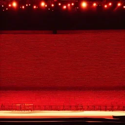 vivid photograph of a huge stage, where a bright spotilght illuminates a single tiny empty chair