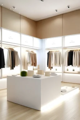 storedisplay for fashion retail with networks and clothes, add warmnes and happy feelings
