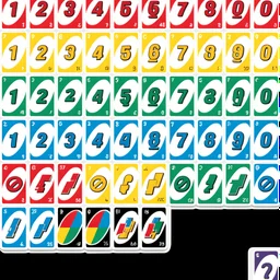 Create a vibrant and engaging image for Uno cards themed slides. Include iconic Uno card elements such as colorful numbers (0-9) and action cards (Skip, Reverse, Draw Two, Wild). Use a balanced composition and vibrant color palette to make the image visually appealing for presentation slides.