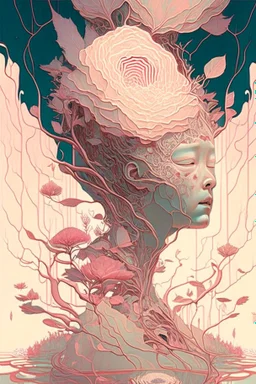 "Pure Morning"; insanely detailed; intricate; award-winning; rose tones; beautiful; surrealism; Victo Ngai, Salvador Dali, Alex Pardee