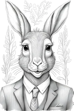 young jackalope with antelope horns in a suit and tie, pencil drawing, emphasize emotion and realism, Walt Disney style, vintage