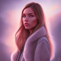 Marzia Kjellberg, painting, realistic, walking off into the sunset