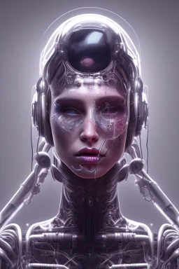 cyberpunk, glas head, women, portrai, open mouth, perfect skin, tron, cyborg , perfekt, real, dream, hr giger