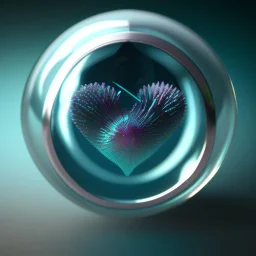 Glass shape of heart,shallow depth of field 50, macro lens, unreal engine 5, ultra detailed