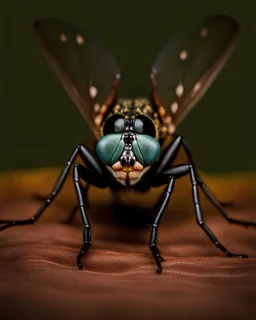a national geographic style photograph of a housefly arachnid lizard hybrid, in frame, large wings