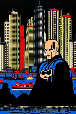 punisher sku;; city beach hideout in the style of Hiroshi Nagai