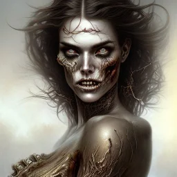 zombie hilary rhoda, bodybuilder by gerald brom luis royo