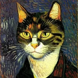 Portrait of a cat by Van Gogh