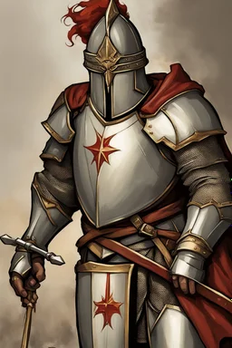 The valiant knight, known for your bravery and strength. You would be dressed in shining armor, with a majestic cape flowing behind you. Your crown would be a bold and imposing helmet, symbolizing your position as a defender of the kingdom.