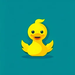 Generate an image for a modern, flat design logo. The primary element should be a stylized, yellow duck. The style should be playful yet professional as it's for a game development studio called 'bigducks.games'. The color palette apart from the yellow duck is open for experimentation, however, it should complement the yellow duck icon. Incorporate the text 'bigducks.games' in a way that is cohesive with the entire layout.
