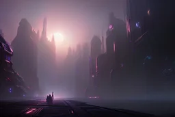 Epic futuristic street, exoplanet in the sky, sci-fi, concept art, ultra hd 4k