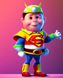 super hero kiddo, pixar art style