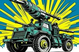 Pop art style anti Aircraft vehicle