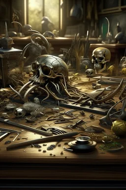 Bosch nightmares paint if style Title: treasure ,knives’ ,spiders eyeglass , human bones, "Bees, farm, snakes " Tuttle snakes, intricate insanely , scorpions ,detailed octane render trending on artstation, 8k artistic photography, photorealistic concept art, soft natural volumetric cinematic perfect light, chiaroscuro, award-winning photograph, masterpiece, oil on canvas, Raphael, Caravaggio, Greg Rutkowski, people, beksinski, Giger