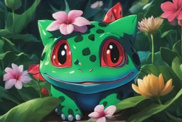 Huge Bulbasaur in 8k Hayao Miyazaki draw style, studio ghibil them, neon effect, close picture, highly detailed, high details, detailed portrait, masterpiece,ultra detailed, ultra quality