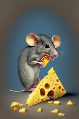 Design of a mouse eating cheese