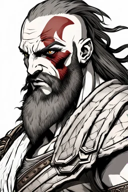kratos with a long mullet