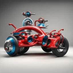 Multi-speed tricycle with turbojets.