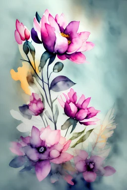 watercolor background , flower