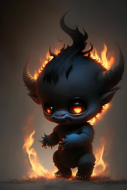 Baby cute Shadow fiend with fire