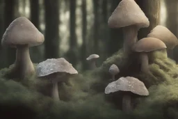 prompt 26: Enchanted forest mushrooms::1 luminous caps, mystical glen, fairy realm, macro fantasy, nature::0.9 magical, mushrooms, forest, enchanting, fantasy::0.7-ar 16:9 --v 5.2 --s 250