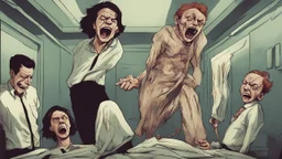 شخص يصارخ ويعاني وواضح عليه انو بدو يموت