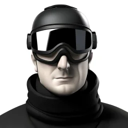 Avatar of a man wearing a black half ski mask and aviator glasses