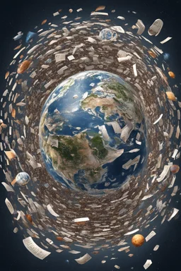 The globe is made of the letters of the English alphabet. The earth is in space and letters are flying around the earth. The letters form the outlines of the globe itself. Letters fly around the globe in a whirlwind. A lot of letters, an abstract composition. Everything is very well drawn. A high-resolution image of 8 KB.