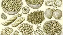 Macaroni pasta sketches