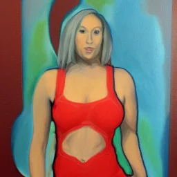 Full body portrait, painting, medium shot lady Cyber