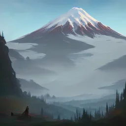 Concept art of Mt. Saint Helens by Airi Pan