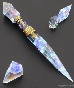 healing quartz crystal shaped as dagger