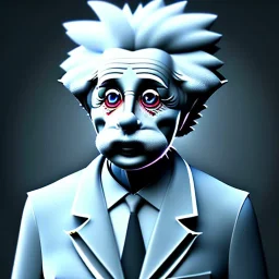 Einstein, 3d, high detail, symbols, 4k, ray traing, render, future punk