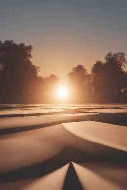 Terre plate avec lever de soleil