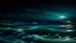 a sea and the night sky