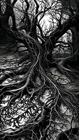 black vein, human veins, mixing together a lot of them, like a forest, big and small veins a lot of them