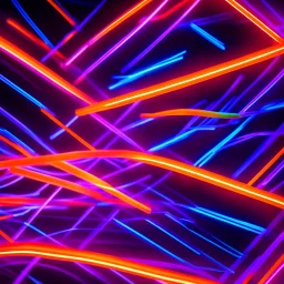 Red Orange Blue Purple Thick Neon Stips With Glowing Light Streaks