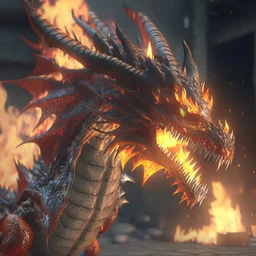 fire dragon, unreal engine 5, 8k resolution, photorealistic, ultra detailed