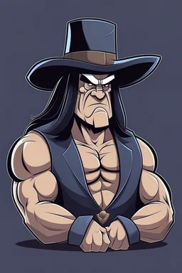 Undertaker American wrestler cartoon 2d