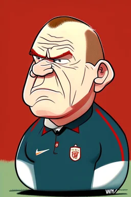 Wayne Rooney English football coach cartoon 2d