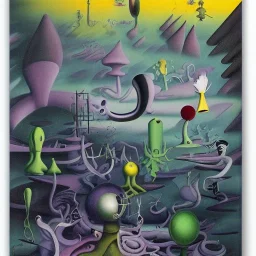 microcosm with planktonic kaiju by yves tanguy and dr seuss