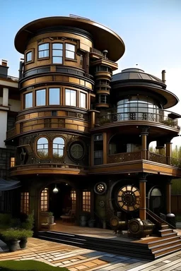 greece house with steampunk style