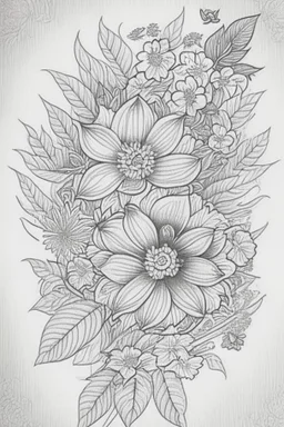 line tattoo design, neo traditional, flowers in a cirkel, detailed