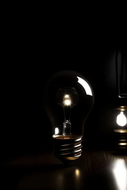 LED light bulb photos in dark architecture realistic