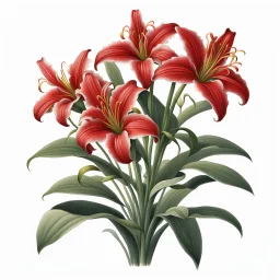 canada's Western Red Lily plant on white background, illustration