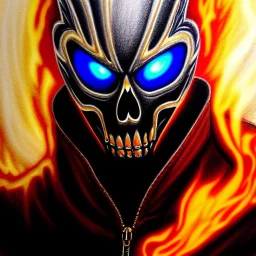 ultra detailed fullbody DRAWING Ghost Rider enflamed ,extremely detailed digital painting, intrincate, intense stare, extremely detailed face,crystal clear Big Glowing eyes, mystical colors , perfectly centered image, perfect composition, rim light,extremely sharp detail, finely tuned detail, beautiful lighting, 8k, stunning scene, raytracing, anatomically correct, in the style of robert e howard and Ken Kelley and Ohrai Noriyoshi and Simon Bisley and tomzj1