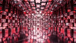 a dance stage made of recursive 3d fractal like of metallic miror surface cubes , pertty artistc background