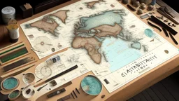 cartography kit in a table