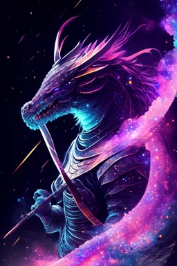 Fierce Magical dragon in space